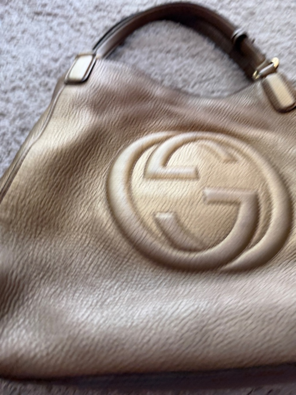 Gucci Soho Metallic Bronze Shoulder Bag with Tassel - Picture 2 of 13